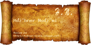 Hübner Noémi névjegykártya